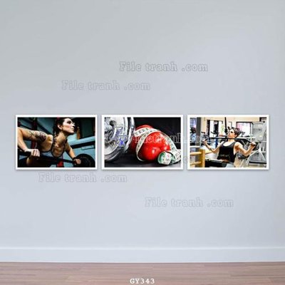 File in trần File tranh treo phòng gym GYM343 (file gốc) hoa văn 3D