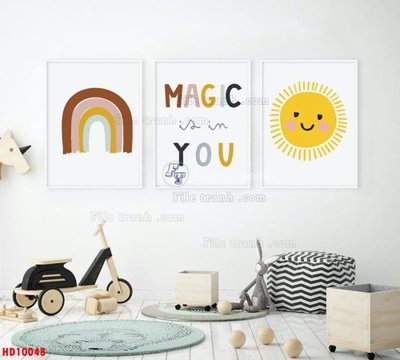 File in mica File tranh bộ hiện đại HD10048 (bản gốc) làm vách ngăn