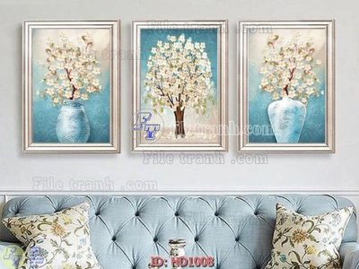 Tải file File tranh hiện đại HD1008 (gốc) chủ đề hoa sen