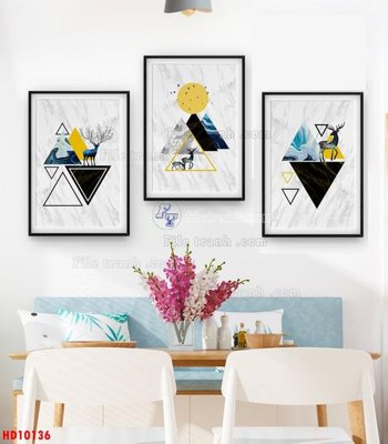 File tranh File tranh bộ hiện đại HD10136 (gốc) in backlit film