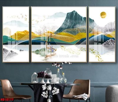 Download file File tranh bộ hiện đại HD10177 (gốc) in mica đèn LED