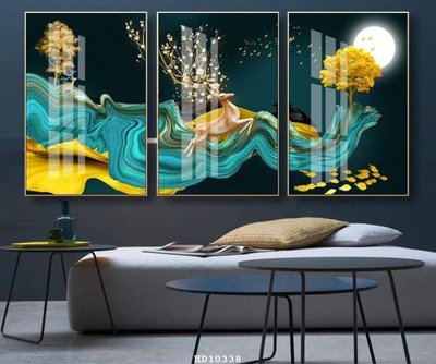 File in trần File tranh hiện đại pha lê gương HD10338 (bản gốc) bầu trời