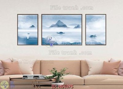 File in trần File tranh hiện đại HD1075 (bản gốc) phong cảnh