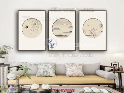 File gốc File tranh hiện đại HD1089 (in lụa) họa tiết 3D