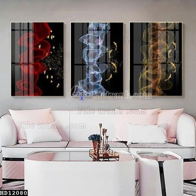 File tranh gốc in trần nhà File tranh hiện đại pha lê gương HD12080 3D