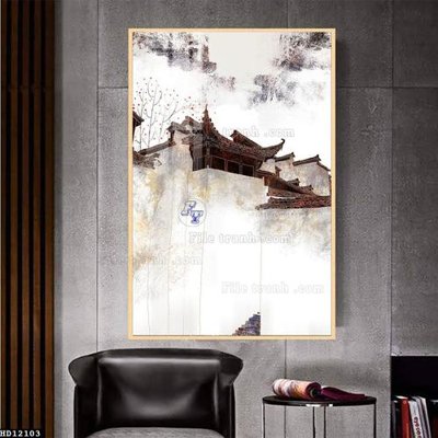 File tranh File tranh hiện đại pha lê gương HD12103 (bản gốc) in lụa 5D