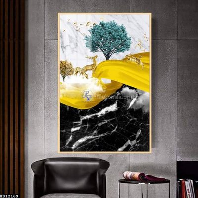 File in trần File tranh hiện đại pha lê gương HD12169 (file gốc) phong thủy