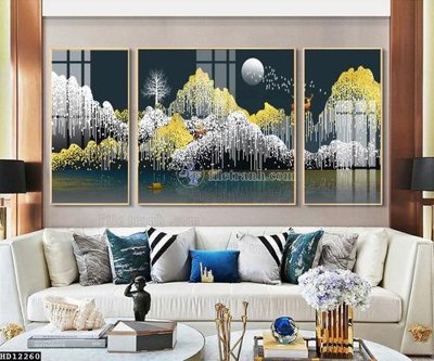 File in ấn File tranh hiện đại pha lê gương HD12260 (bản gốc) cao cấp