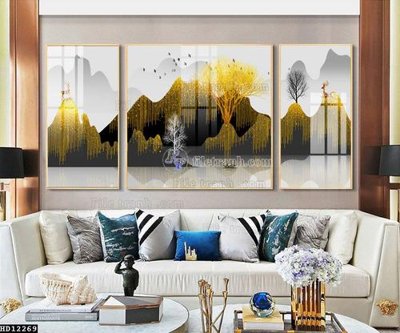 File gốc in ấn File tranh hiện đại pha lê gương HD12269 chuẩn màu CMYK