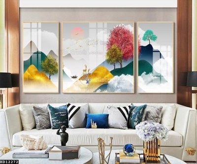 File in lụa File tranh hiện đại pha lê gương HD12272 (phong cảnh) File tranh hiện đại pha lê gương HD12272