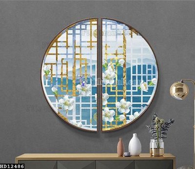 Tải file File tranh hiện đại pha lê gương HD12486 (gốc) chủ đề phong thủy