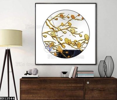 File gốc File tranh hiện đại pha lê gương HD12544 (in lụa) trang trí tường