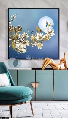 File in trần File tranh hiện đại pha lê gương HD12578 (bản gốc) phong cảnh