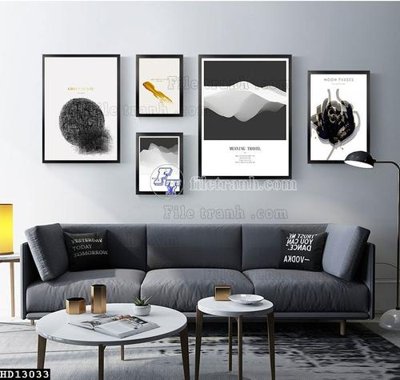 File in mica File tranh hiện đại pha lê gương HD13033 (bản gốc) làm vách ngăn