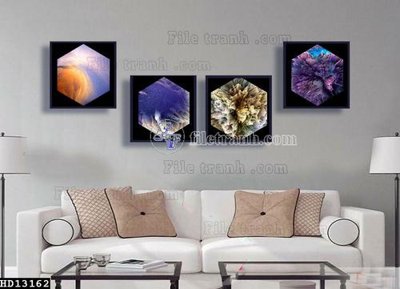 File in ấn File tranh hiện đại pha lê gương HD13162 (bản gốc) cao cấp