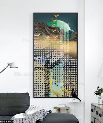 File tranh File tranh hiện đại pha lê gương HD13353 (bản gốc) treo phòng ăn