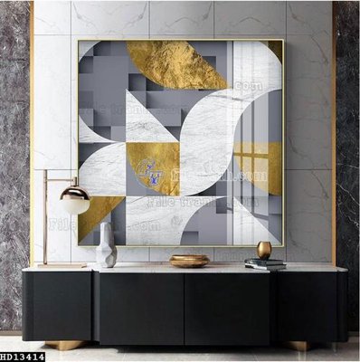 File gốc File tranh hiện đại pha lê gương HD13414 (in lụa) trang trí tường