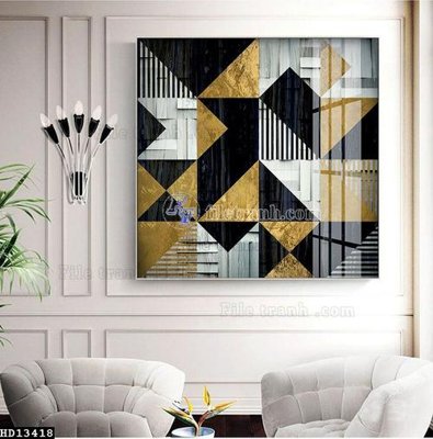 File gốc File tranh hiện đại pha lê gương HD13418 (in lụa) chi tiết cao