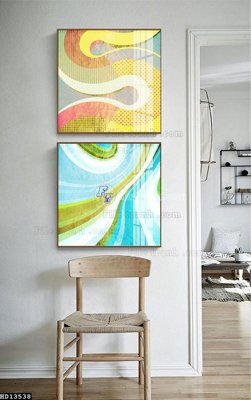 File gốc File tranh hiện đại pha lê gương HD13538 (in lụa) họa tiết 3D