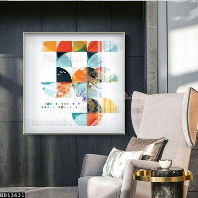 File gốc File tranh hiện đại pha lê gương HD13631 (in lụa) họa tiết 3D