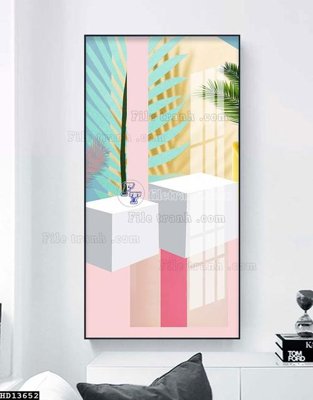 File ảnh File tranh hiện đại pha lê gương HD13652 (gốc) in PP, decal
