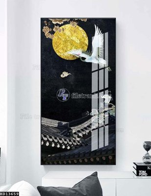 File in lụa File tranh hiện đại pha lê gương HD13659 (tân cổ điển) File tranh hiện đại pha lê gương HD13659