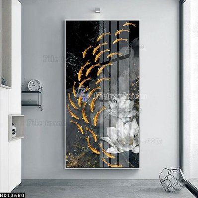 File in lụa File tranh hiện đại pha lê gương HD13680 (phong cảnh) File tranh hiện đại pha lê gương HD13680