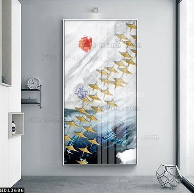 Ảnh mô tả file gốc in mica File tranh hiện đại pha lê gương HD13686