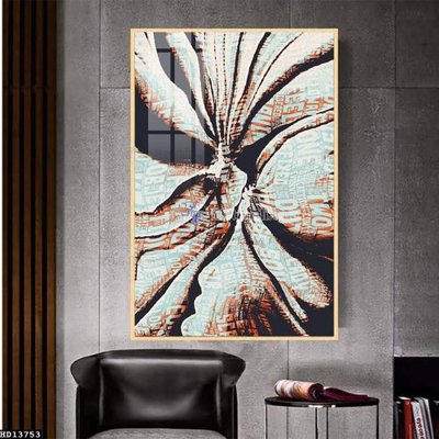 File in lụa File tranh hiện đại pha lê gương HD13753 (hoa văn) File tranh hiện đại pha lê gương HD13753