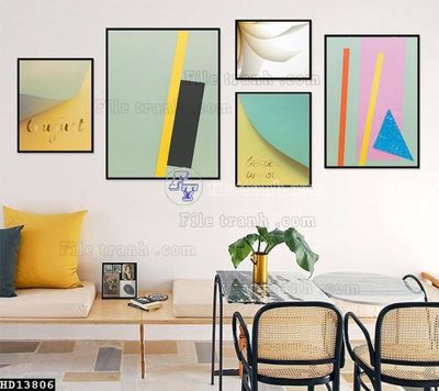 Hình ảnh file gốc File tranh hiện đại pha lê gương HD13806 cho in UV