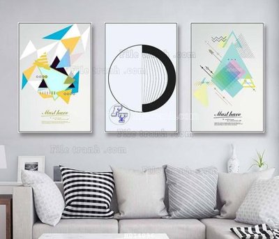 File tranh gốc PSD File bộ tranh treo hiện đại HD14096 còn nguyên layer