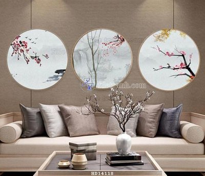 Hình ảnh file gốc in lụa File bộ tranh treo hiện đại HD14118