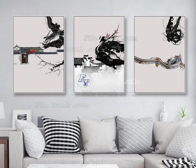 File gốc File bộ tranh treo hiện đại HD14160 (chuẩn màu) cho in offset