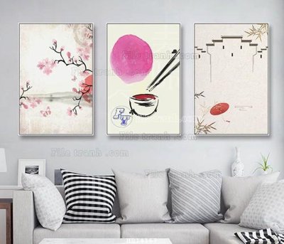 File tranh File bộ tranh treo hiện đại HD14167 (bản gốc) treo quán cafe