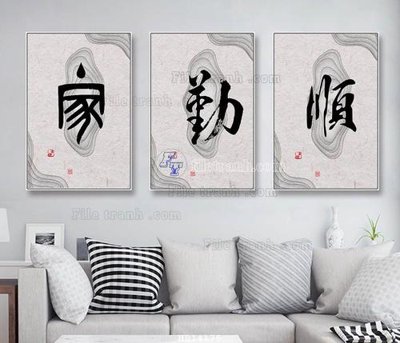 File tranh gốc in trần nhà File bộ tranh treo hiện đại HD14175 3D