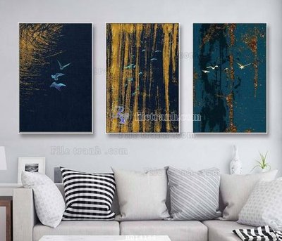 Tải file gốc in lụa File bộ tranh treo hiện đại HD14188 siêu nét