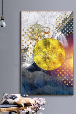 File gốc File bộ tranh treo hiện đại HD14202 (in lụa) cao cấp