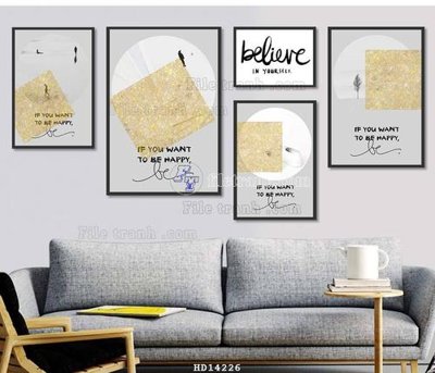 File in lụa File bộ tranh treo hiện đại HD14226 (tân cổ điển) File bộ tranh treo hiện đại HD14226