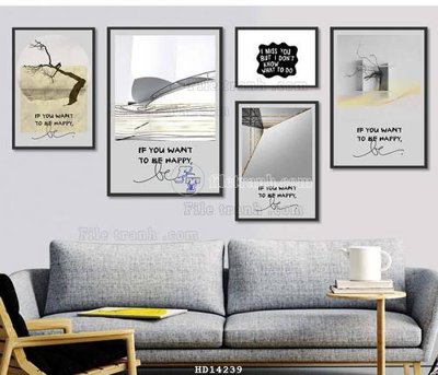 File tranh File bộ tranh treo hiện đại HD14239 (gốc) chủ đề trừu tượng