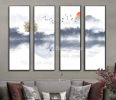 File tranh File bộ tranh treo hiện đại HD14368 (ảnh gốc) in trần nhà