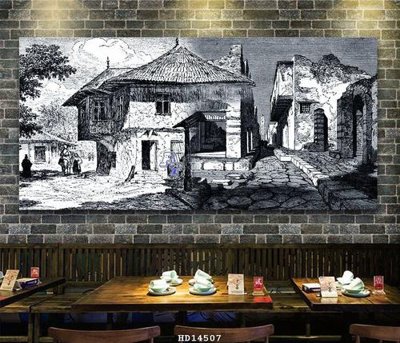 File tranh File bộ tranh treo hiện đại HD14507 (ảnh gốc) in trần nhà