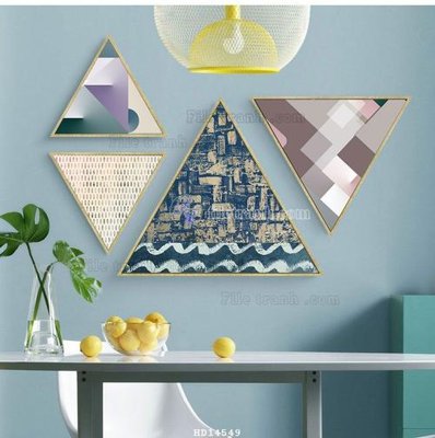 File in trần File bộ tranh treo hiện đại HD14549 (file gốc) hoa văn 3D