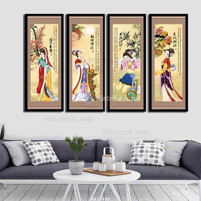 File in trần File tranh treo hiện đại HD17099 (bản gốc) hoa văn