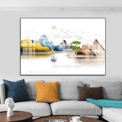 File tranh in trần 3D File tranh treo hiện đại HD17176 (ảnh gốc)