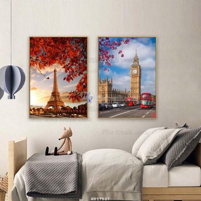 File gốc File tranh treo hiện đại HD17527 (in lụa) hoa văn cổ điển