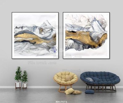 File tranh File tranh treo hiện đại HD17671 (gốc) in trên kính