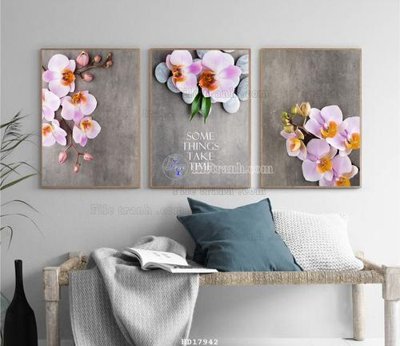 File gốc File tranh treo hiện đại HD17942 (in lụa) họa tiết 3D