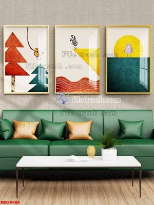 File in trần File tranh bộ hiện đại HD20088 (file gốc) hoa văn 3D