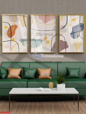 File tranh File tranh bộ hiện đại HD20449 (bản gốc) in lụa 3D