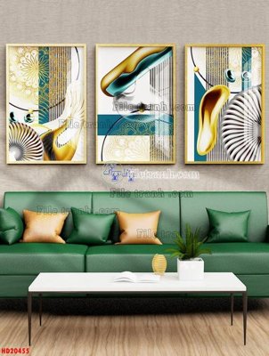 Download file gốc File tranh bộ hiện đại HD20455 (in lụa) hoa lá